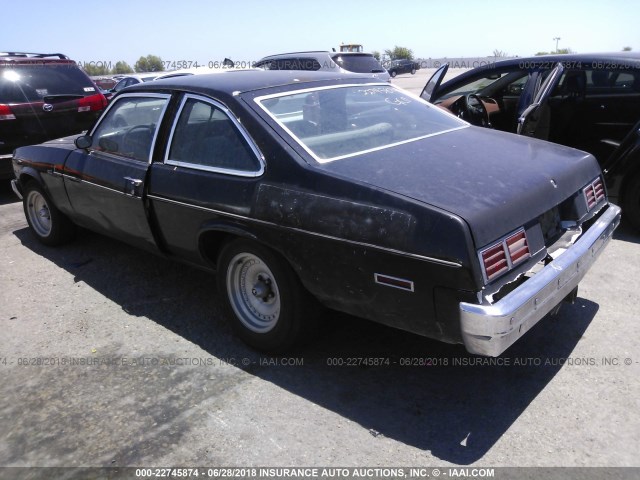 1X17U7W177026 - 1977 CHEVROLET NOVA BLACK photo 3