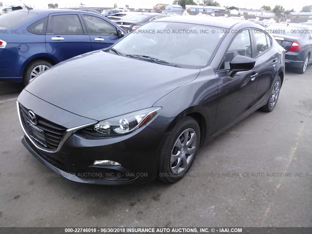 JM1BM1T70E1194980 - 2014 MAZDA 3 SV GRAY photo 2