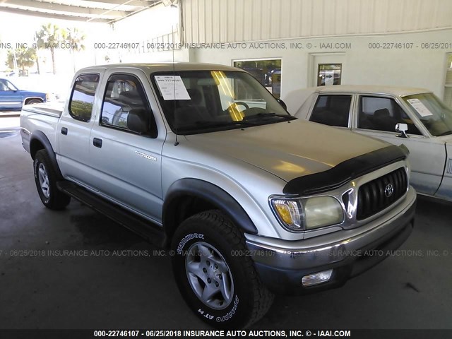 5TEGN92N91Z765772 - 2001 TOYOTA TACOMA DOUBLE CAB PRERUNNER SILVER photo 1