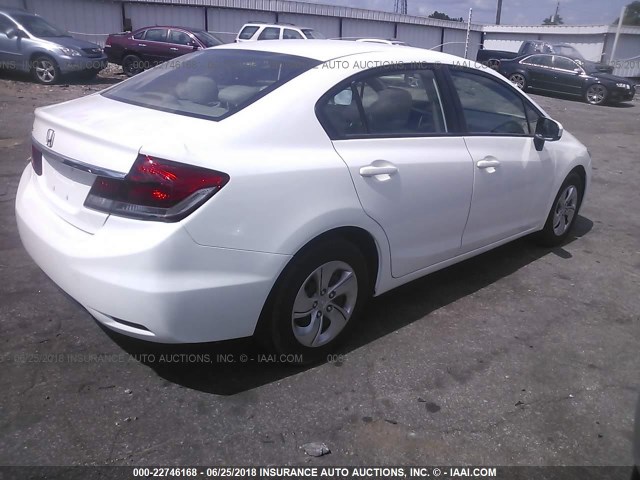 19XFB2F50FE111232 - 2015 HONDA CIVIC LX WHITE photo 4