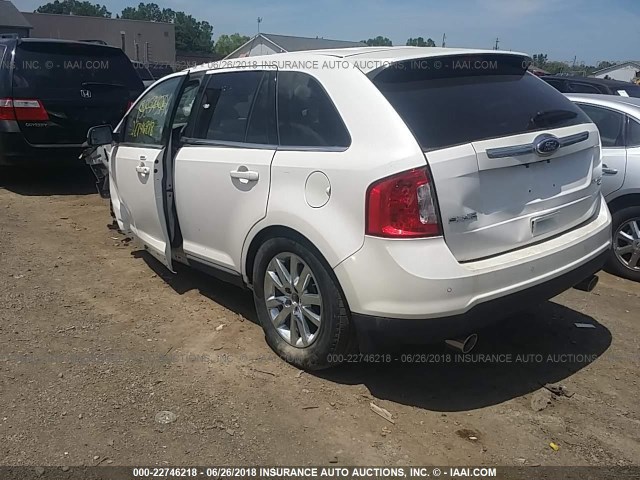 2FMDK4KC0CBA05658 - 2012 FORD EDGE LIMITED WHITE photo 3