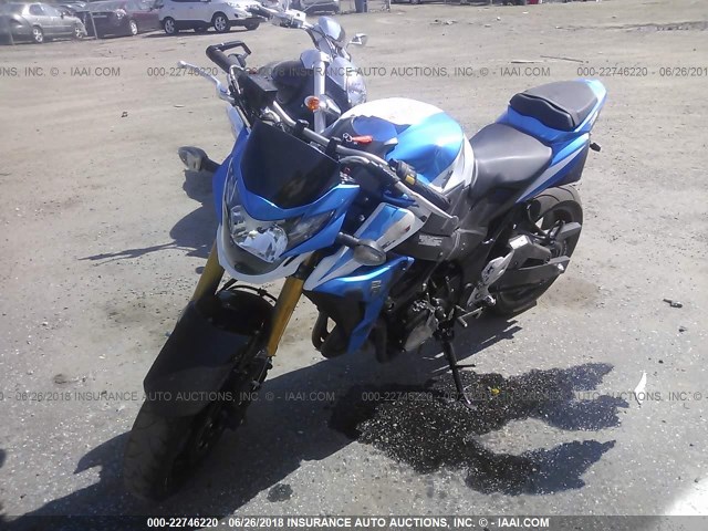 JS1GR7NA2F2100977 - 2015 SUZUKI GSX-S750 BLUE photo 2