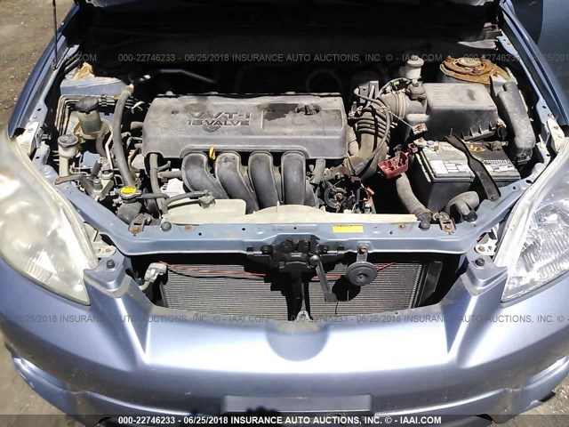 2T1LR30E25C490910 - 2005 TOYOTA COROLLA MATRIX XR BLUE photo 10