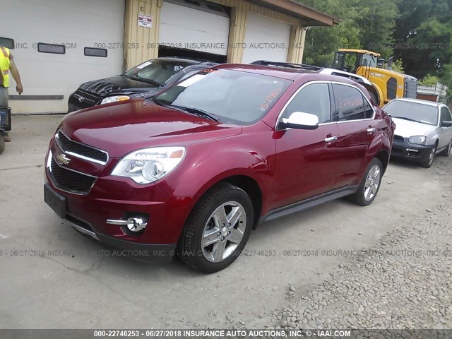 2GNFLHE30E6160985 - 2014 CHEVROLET EQUINOX LTZ RED photo 2