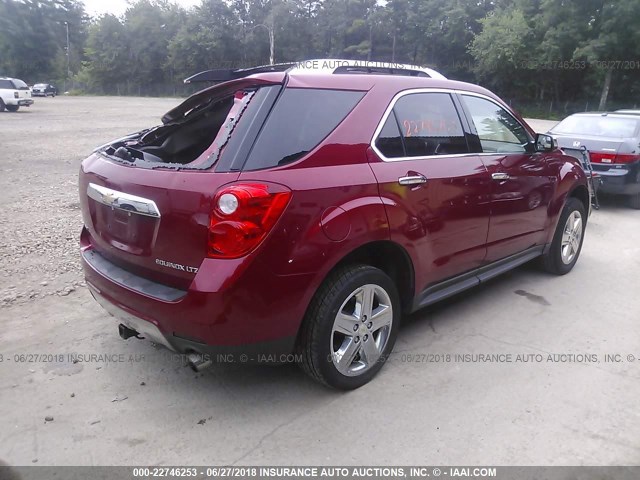 2GNFLHE30E6160985 - 2014 CHEVROLET EQUINOX LTZ RED photo 4