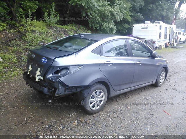 KMHCT4AE0DU586490 - 2013 HYUNDAI ACCENT GLS/GS GRAY photo 4