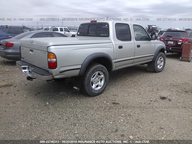 5TEHN72N84Z389868 - 2004 TOYOTA TACOMA DOUBLE CAB SILVER photo 4