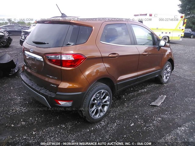 MAJ6P1WL5JC206305 - 2018 FORD ECOSPORT TITANIUM ORANGE photo 4