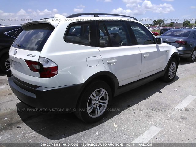 WBXPA93475WD02054 - 2005 BMW X3 3.0I WHITE photo 4