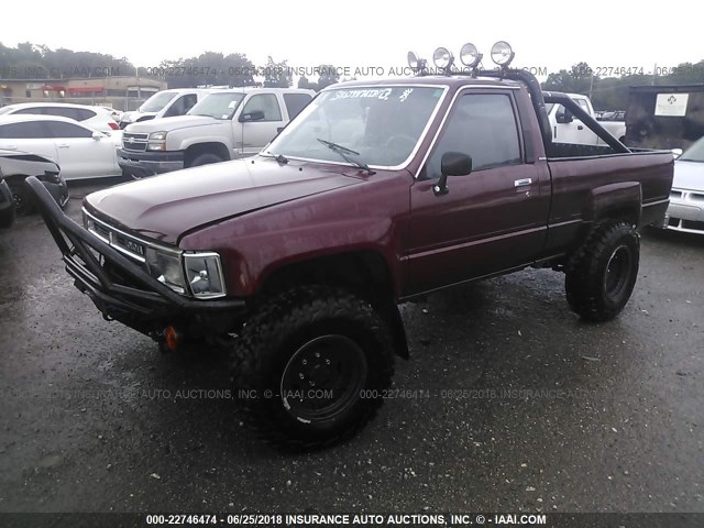 JT4RN63R9H0137049 - 1987 TOYOTA PICKUP RN63 STD MAROON photo 2