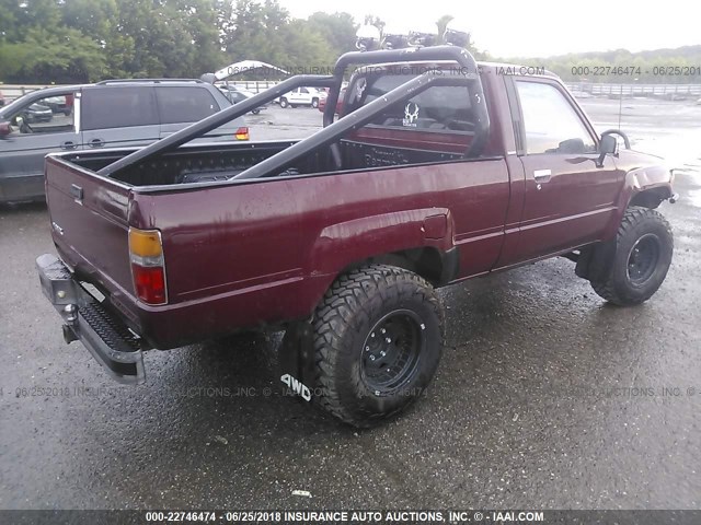 JT4RN63R9H0137049 - 1987 TOYOTA PICKUP RN63 STD MAROON photo 4