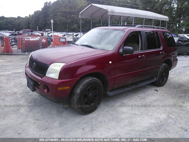 4M2ZU66W93UJ07842 - 2003 MERCURY MOUNTAINEER  BURGUNDY photo 2