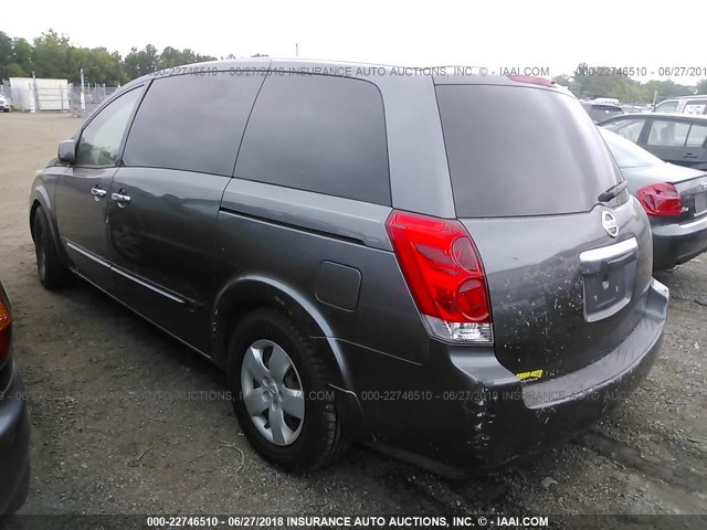 5N1BV28U08N109744 - 2008 NISSAN QUEST S/SE/SL GRAY photo 3