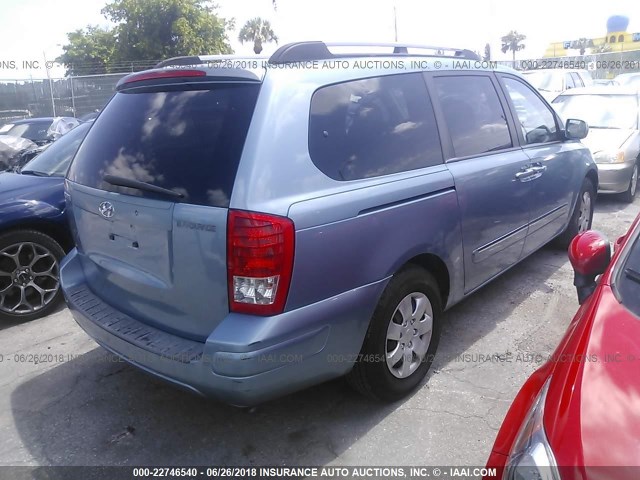 KNDMC233476039840 - 2007 HYUNDAI ENTOURAGE GLS/SE/LIMITED Light Blue photo 4