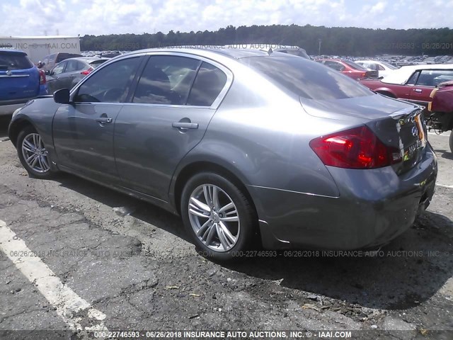 JN1DV6AP5CM810709 - 2012 INFINITI G25 JOURNEY GRAY photo 3