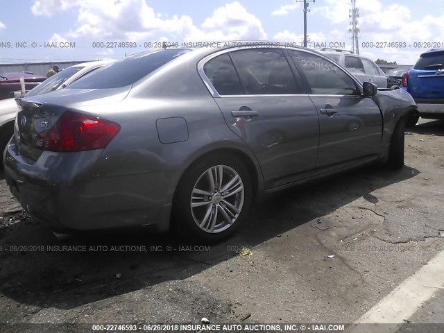 JN1DV6AP5CM810709 - 2012 INFINITI G25 JOURNEY GRAY photo 4