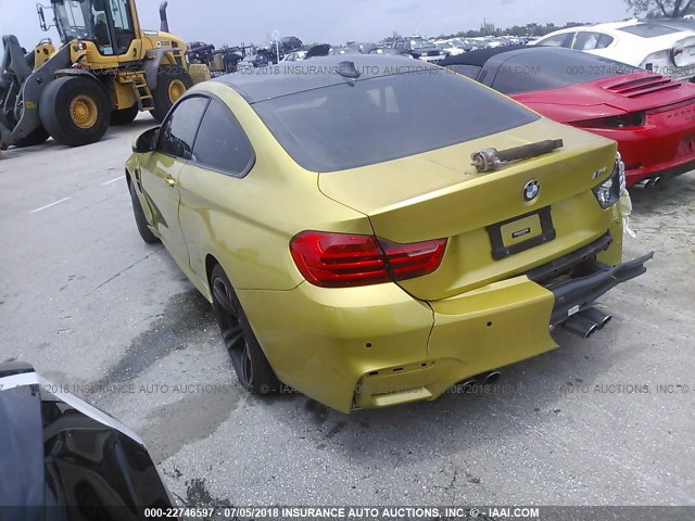 WBS3R9C50FK332086 - 2015 BMW M4 GOLD photo 3