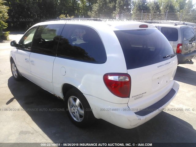 2D4GP44L57R292317 - 2007 DODGE GRAND CARAVAN SXT WHITE photo 3