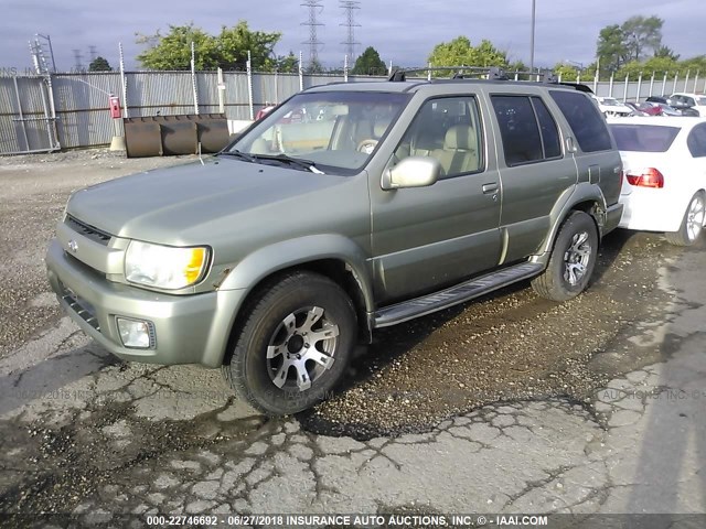 JNRDR09Y71W212702 - 2001 INFINITI QX4 GREEN photo 2