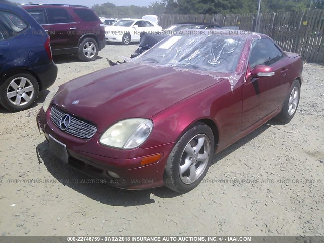 WDBKK65FX1F198067 - 2001 MERCEDES-BENZ SLK 320 RED photo 2