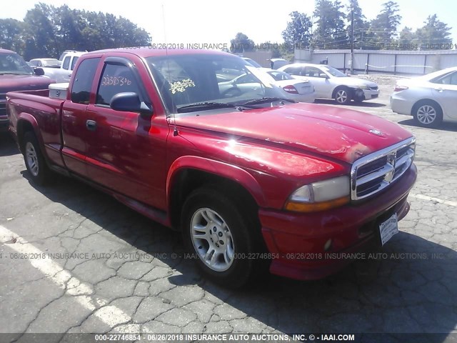 1D7GL32K14S555089 - 2004 DODGE DAKOTA SPORT RED photo 1