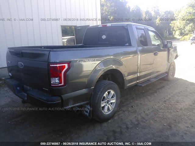 1FTFX1EFXGFD46752 - 2016 FORD F150 SUPER CAB GRAY photo 4