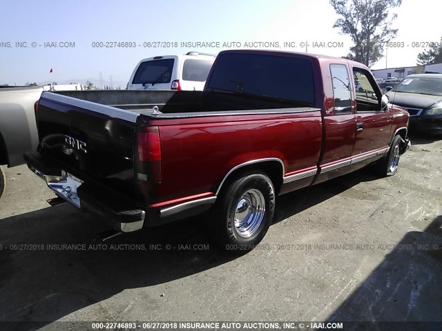 2GTEC19KXL1559958 - 1990 GMC SIERRA C1500 RED photo 4