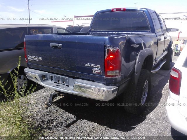 3D7KU28C14G283474 - 2004 DODGE RAM 2500 ST/SLT BLUE photo 4