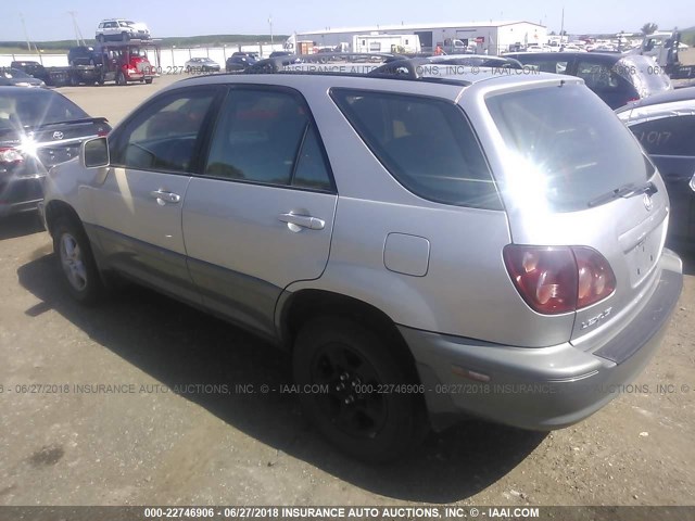 JT6HF10U1X0053222 - 1999 LEXUS RX 300 SILVER photo 3