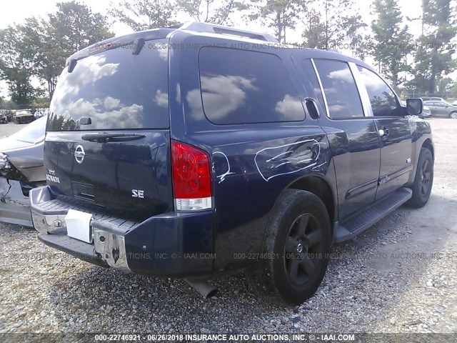 5N1AA08A96N718877 - 2006 NISSAN ARMADA SE/LE Dark Blue photo 4