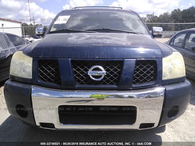 5N1AA08A96N718877 - 2006 NISSAN ARMADA SE/LE Dark Blue photo 6