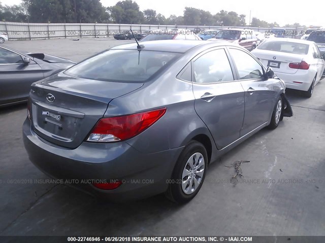 KMHCT4AE6HU242717 - 2017 HYUNDAI ACCENT SE GRAY photo 4