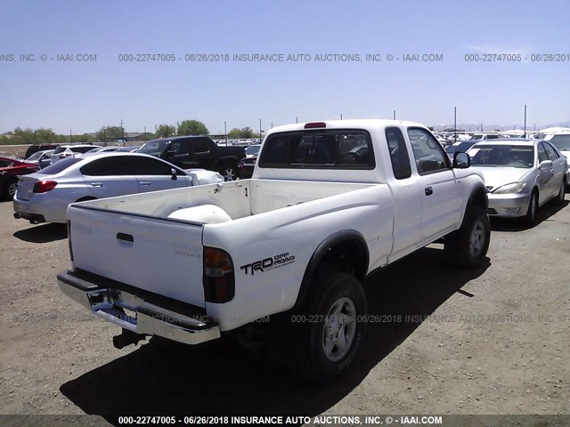 4TASN92N7YZ575920 - 2000 TOYOTA TACOMA XTRACAB PRERUNNER თეთრი ფოტო 4