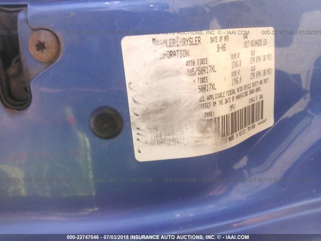 3A8FY58B67T525236 - 2007 CHRYSLER PT CRUISER TOURING BLUE photo 9