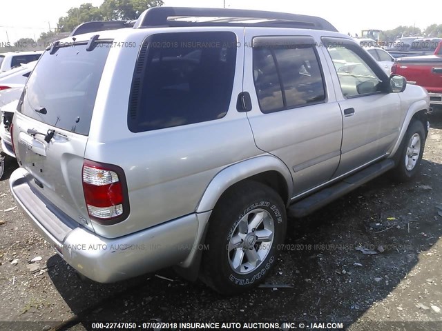 JN8DR09Y73W826494 - 2003 NISSAN PATHFINDER LE/SE SILVER photo 4