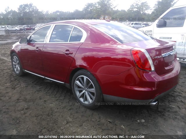 1LNHM93R19G607451 - 2009 LINCOLN MKS RED photo 3