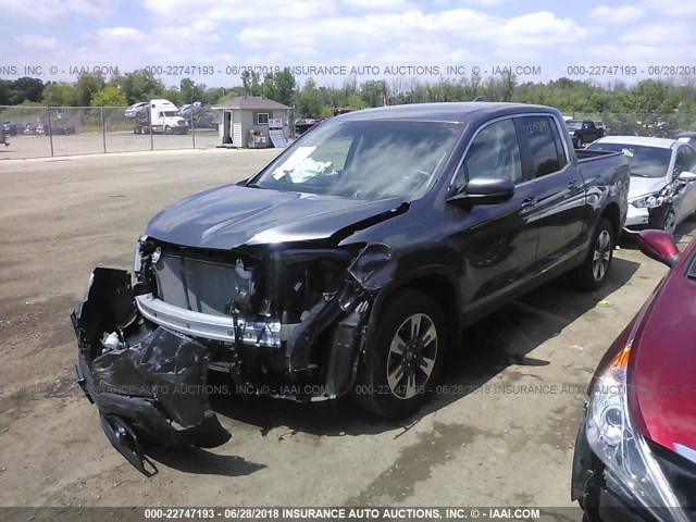 5FPYK3F62HB029806 - 2017 HONDA RIDGELINE RTL GRAY photo 2