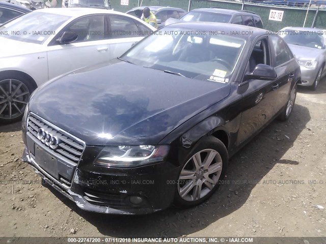 WAULF78K59N073744 - 2009 AUDI A4 2.0T QUATTRO BLACK photo 2