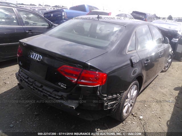 WAULF78K59N073744 - 2009 AUDI A4 2.0T QUATTRO BLACK photo 4