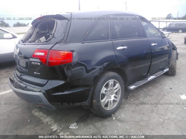 2HNYD28689H524334 - 2009 ACURA MDX TECHNOLOGY BLACK photo 4