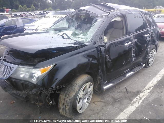 2HNYD28689H524334 - 2009 ACURA MDX TECHNOLOGY BLACK photo 6