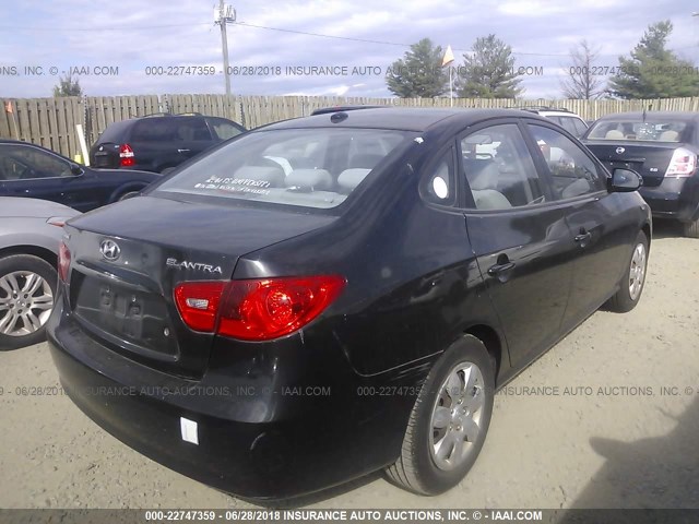 KMHDU46D87U260510 - 2007 HYUNDAI ELANTRA GLS/SE/LIMITED BLACK photo 4