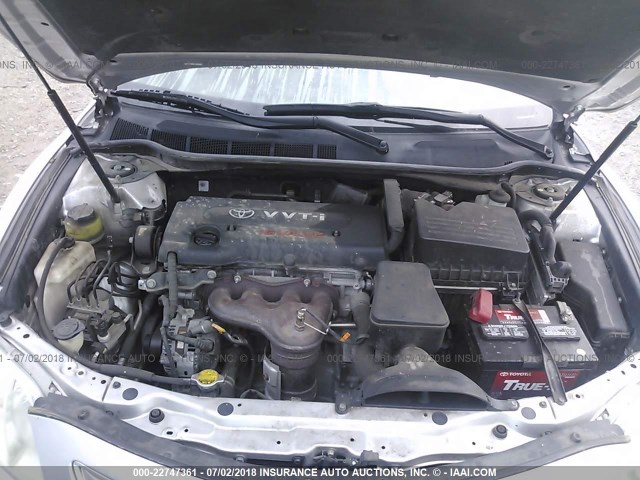 4T4BE46KX8R044605 - 2008 TOYOTA CAMRY CE/LE/XLE/SE SILVER photo 10