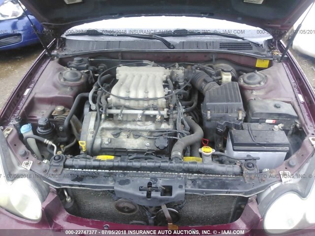 KMHWF35H72A609426 - 2002 HYUNDAI SONATA GLS/LX MAROON photo 10