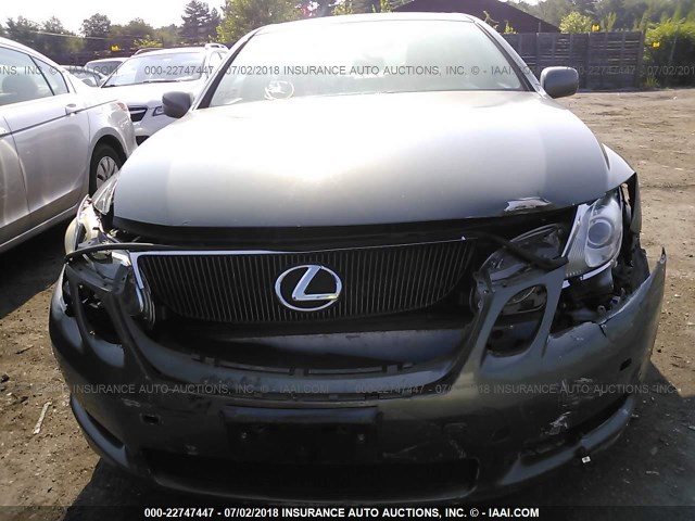 JTHCH96S660013409 - 2006 LEXUS GS GENERATION 200 300 GRAY photo 6