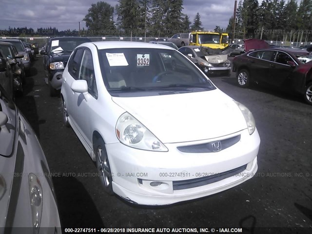 JHMGD37697S059981 - 2007 HONDA FIT S WHITE photo 1