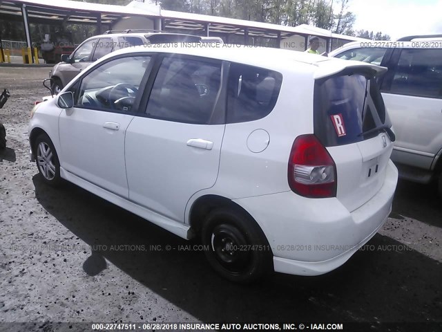 JHMGD37697S059981 - 2007 HONDA FIT S 白色 照片 3