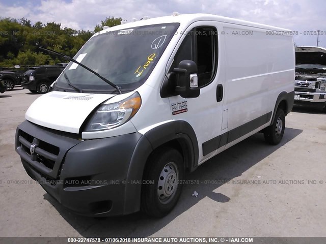 3C6TRVAG7HE536305 - 2017 RAM PROMASTER 1500 1500 STANDARD WHITE photo 2