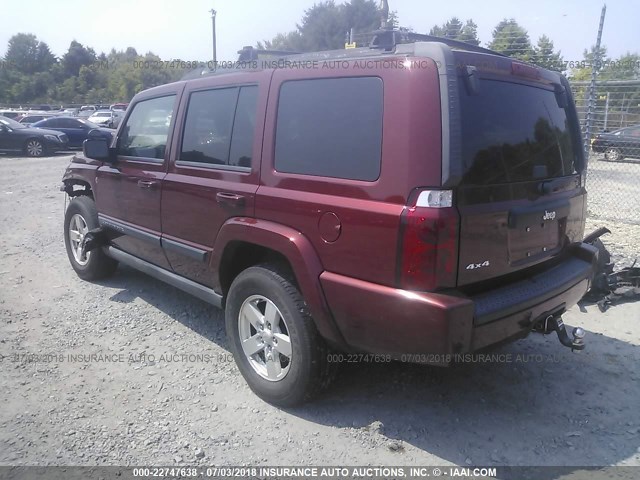 1J8HG48P57C529016 - 2007 JEEP COMMANDER RED photo 3