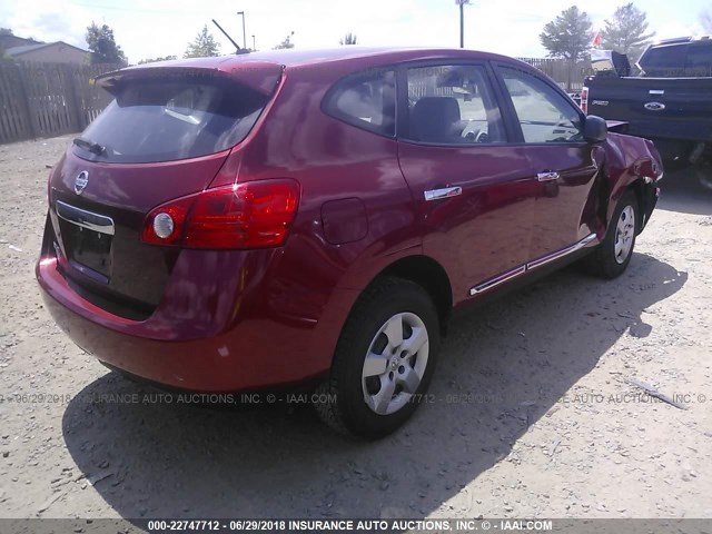 JN8AS5MT6DW536118 - 2013 NISSAN ROGUE S/SV RED photo 4